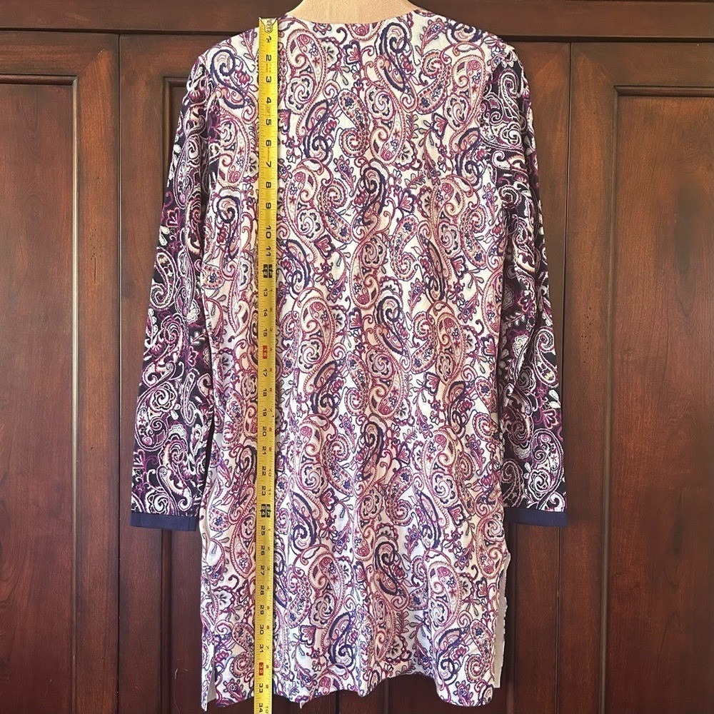 NWT Lands End Womens Paisley Print Open Front Cardigan Sweater Size SP - Picture 5 of 16